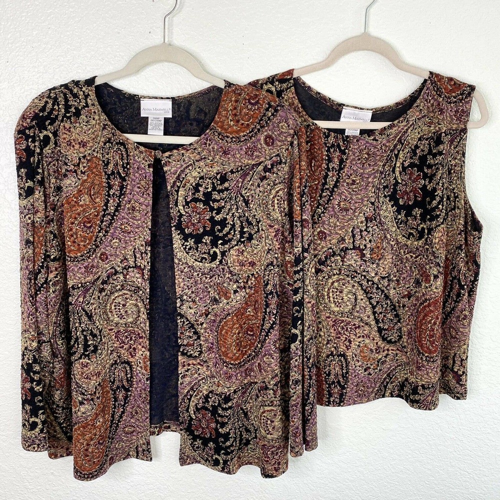 CURATED BY RUA'H KIBRIYA: Paisley/Floral Cardigan And Top